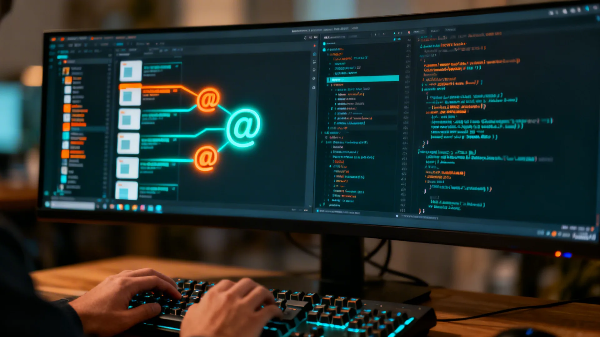 터미널에서 @ 멘션으로 여러 파일을 참조하며 코드를 분석하는 모습